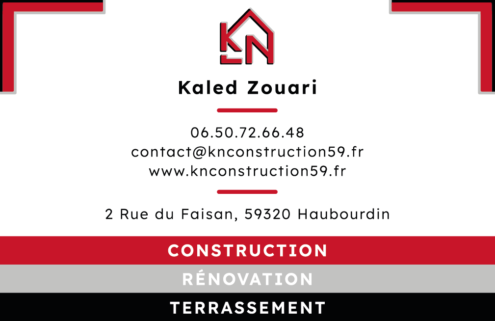 Logo KN Construction - Branding entreprise BTP Nord France